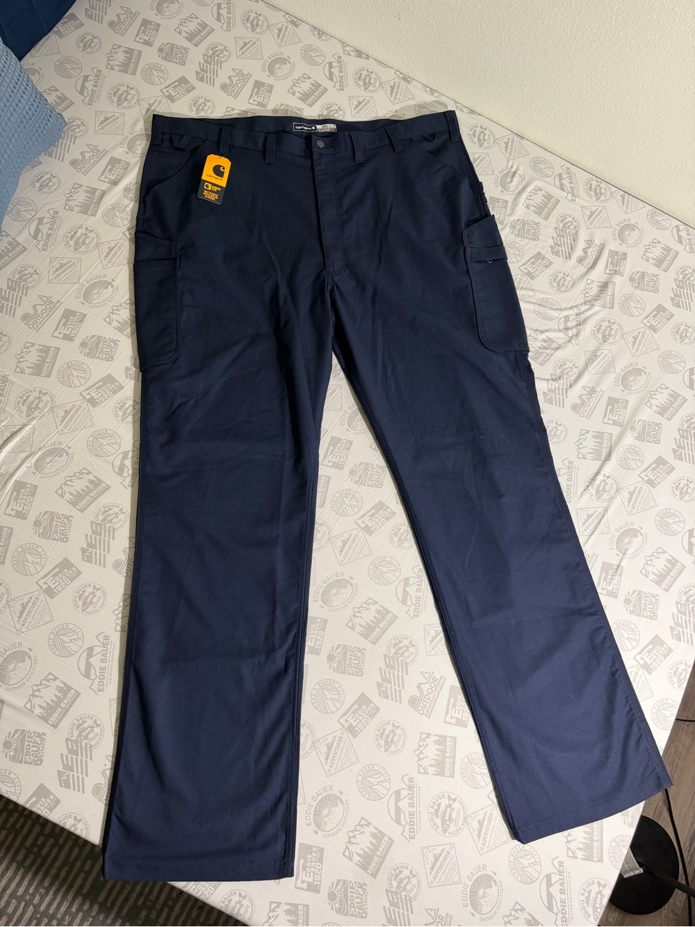Carhartt Cargo Work Pants Men’s 46x38 Navy Blue Rugged Professional 106696 NWT